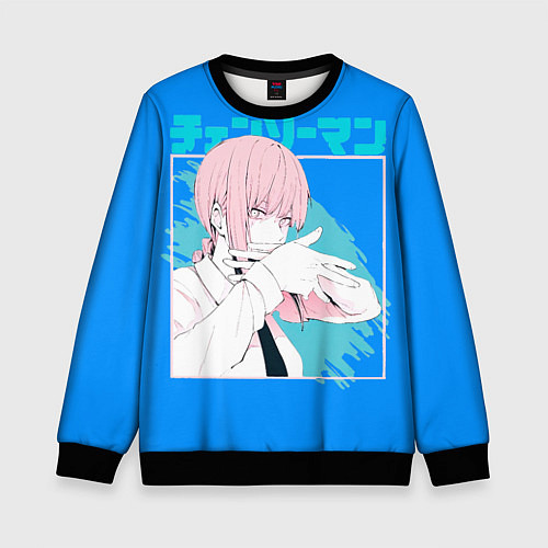 Детский свитшот Макима персонаж Человек-бензопила / 3D-Черный – фото 1