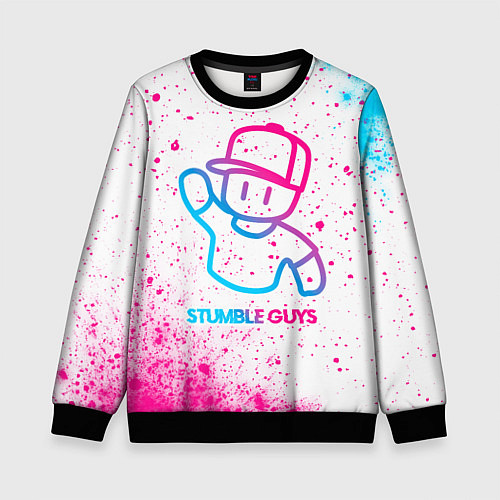 Детский свитшот Stumble Guys neon gradient style / 3D-Черный – фото 1