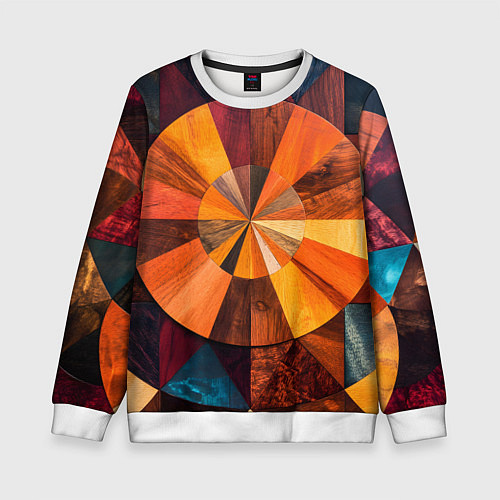 Детский свитшот Круговая мозайка / 3D-Белый – фото 1