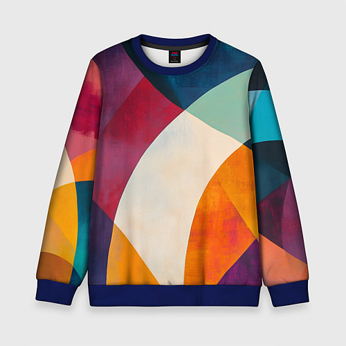 Детский свитшот Геометрическая иллюстрация / 3D-Синий – фото 1