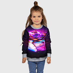 Свитшот детский Неоновые абстракция краски, цвет: 3D-меланж — фото 2