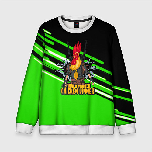 Детский свитшот PUBG line geometry / 3D-Белый – фото 1