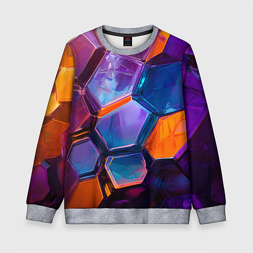 Детский свитшот Неоновые минералы / 3D-Меланж – фото 1