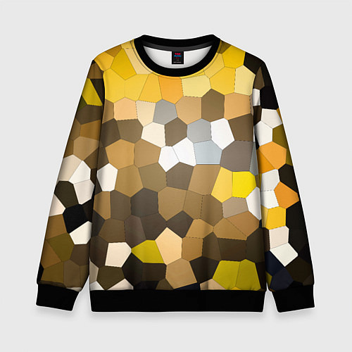 Детский свитшот Желто белая мозаика / 3D-Черный – фото 1