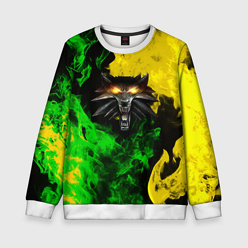 Детский свитшот The Witcher in fire / 3D-Белый – фото 1