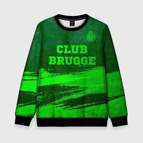 Детский свитшот Club Brugge - green gradient посередине / 3D-Черный – фото 1