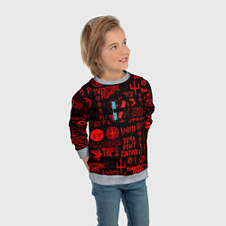 Свитшот детский Twenty one pilots pattern rock steel, цвет: 3D-меланж — фото 2