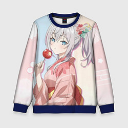 Свитшот детский Аля иногда кокетничает со мной по русски Алиса, цвет: 3D-синий