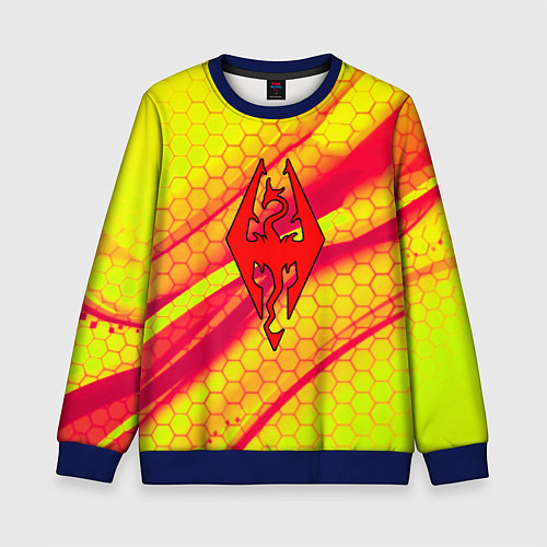 Детский свитшот The Elder Scrolls соты текстура / 3D-Синий – фото 1