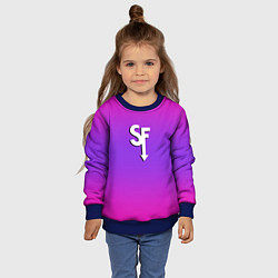 Свитшот детский Sally Face neon gradient, цвет: 3D-синий — фото 2