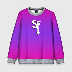 Свитшот детский Sally Face neon gradient, цвет: 3D-меланж