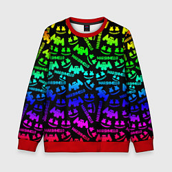 Свитшот детский Marshmello neon steel pattern, цвет: 3D-красный