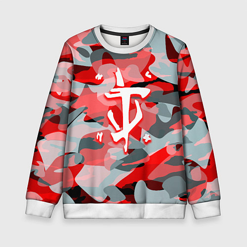 Детский свитшот Doom камуфляж палача / 3D-Белый – фото 1