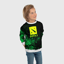 Свитшот детский DOTA2 кислотное лого краски, цвет: 3D-белый — фото 2