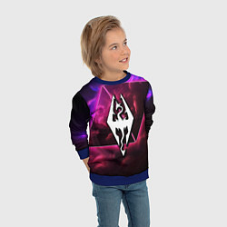 Свитшот детский The Elder Scrolls neon game, цвет: 3D-синий — фото 2