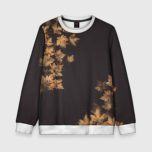 Детский свитшот Осенние листья эффект / 3D-Белый – фото 1