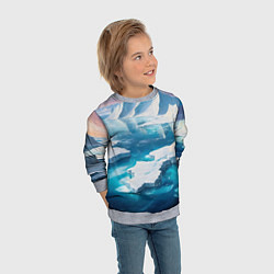 Свитшот детский Арктика льдины, цвет: 3D-меланж — фото 2