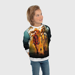 Свитшот детский Дэдпул и Росомаха - Догпуля, цвет: 3D-белый — фото 2