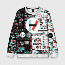 Свитшот детский Twenty one pilots glitch pattern, цвет: 3D-белый