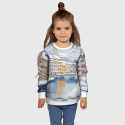 Свитшот детский Заснеженный Санкт-Петербург, цвет: 3D-белый — фото 2