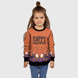 Свитшот детский Happy Halloween pattern, цвет: 3D-черный — фото 2