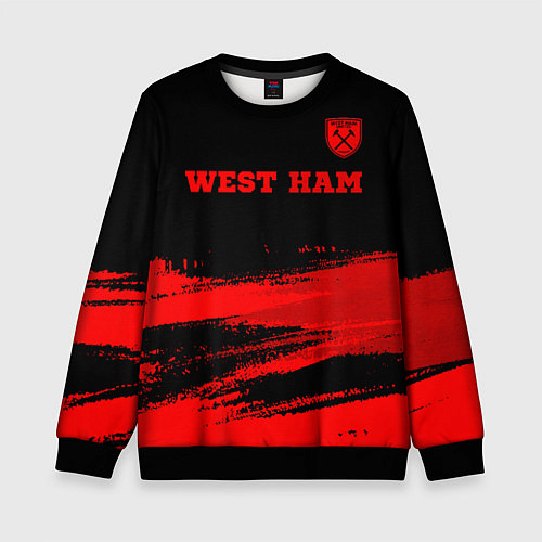 Детский свитшот West Ham - red gradient посередине / 3D-Черный – фото 1