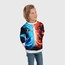 Свитшот детский Битва планет абстракция, цвет: 3D-белый — фото 2