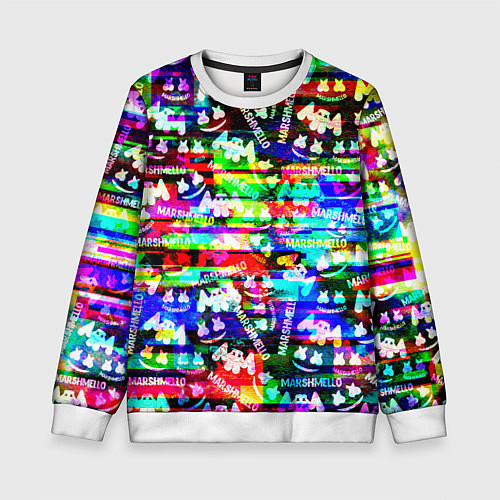 Детский свитшот Marshmello music краски / 3D-Белый – фото 1