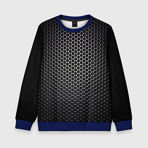 Детский свитшот Карбоновая металлическая сетка / 3D-Синий – фото 1