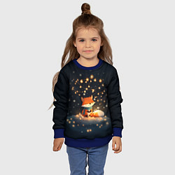 Свитшот детский Лисенок в лесу, цвет: 3D-синий — фото 2