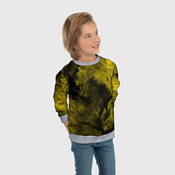 Свитшот детский Жёлтый дым в огне, цвет: 3D-меланж — фото 2