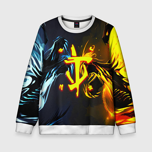 Детский свитшот Doom logo monster / 3D-Белый – фото 1