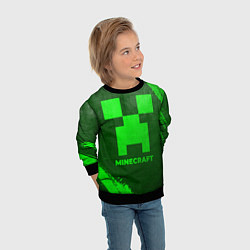 Свитшот детский Minecraft - green gradient, цвет: 3D-черный — фото 2