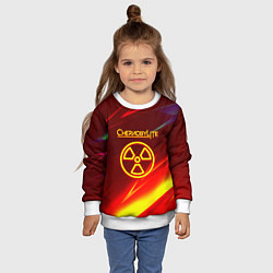 Свитшот детский Чернобыль лайт стрипсы, цвет: 3D-белый — фото 2
