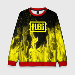 Детский свитшот PUBG fire yellow