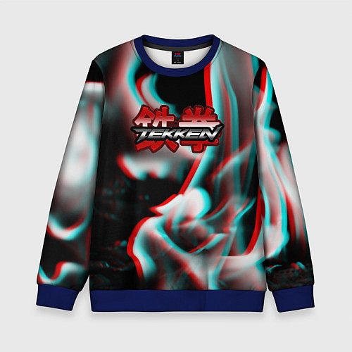 Детский свитшот Tekken fire glitch / 3D-Синий – фото 1