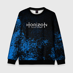 Детский свитшот Horizon: Zero Dawn синие брызги красок