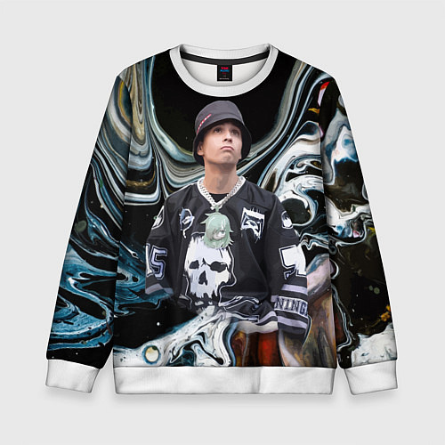 Детский свитшот Slava Marlow music artist / 3D-Белый – фото 1