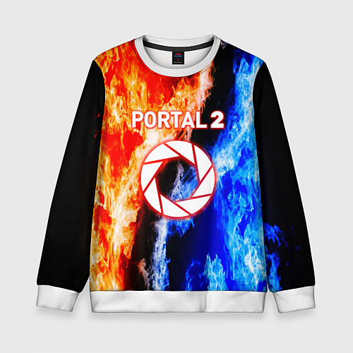 Детский свитшот Portal битва огней / 3D-Белый – фото 1