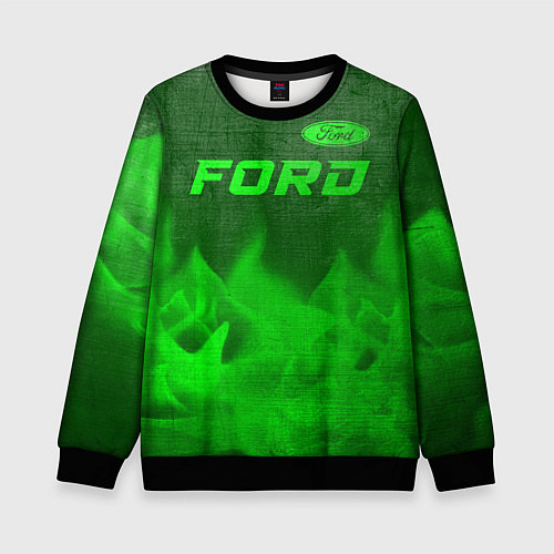 Детский свитшот Ford - green gradient посередине / 3D-Черный – фото 1