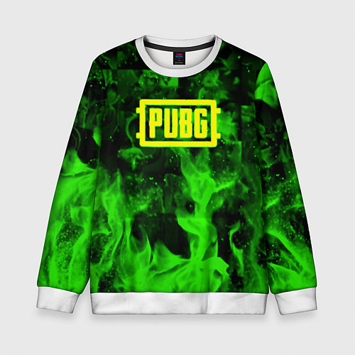 Детский свитшот PUBG green fire game / 3D-Белый – фото 1