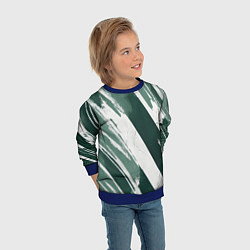 Свитшот детский Косая зеленая полоска, цвет: 3D-синий — фото 2