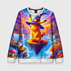 Свитшот детский Pikachu in a stargazers hat, цвет: 3D-белый
