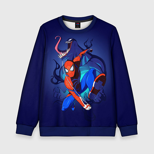 Детский свитшот Человек-паук и Веном / 3D-Синий – фото 1
