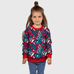 Свитшот детский Разноцветный граффити паттерн, цвет: 3D-красный — фото 2
