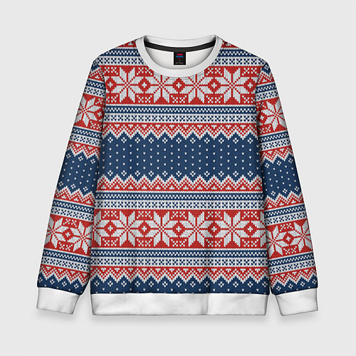 Детский свитшот Knitted Pattern / 3D-Белый – фото 1