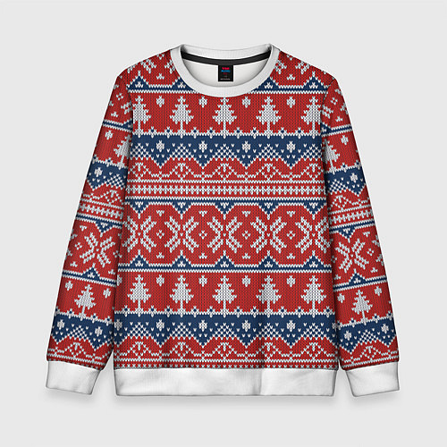 Детский свитшот New year pattern / 3D-Белый – фото 1