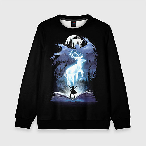 Детский свитшот Harry Potter patronus and dementors / 3D-Черный – фото 1