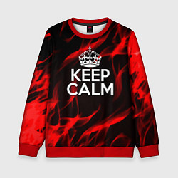 Свитшот детский Keep calm flame red, цвет: 3D-красный