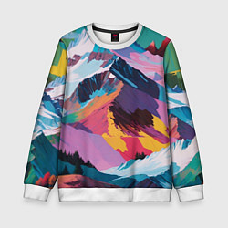 Свитшот детский Горы краски, цвет: 3D-белый